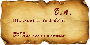 Blaskovits András névjegykártya